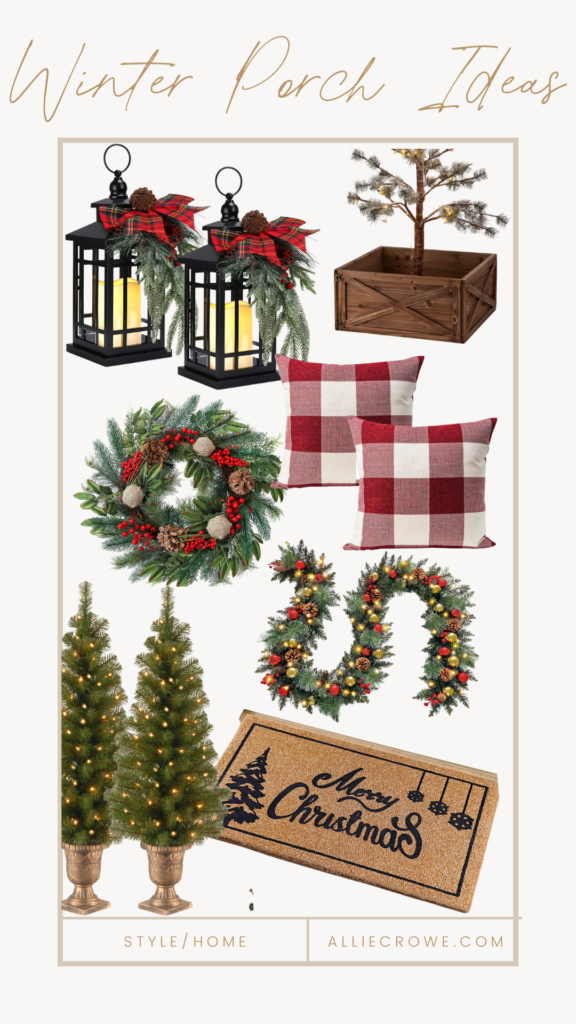 winter porch items to decorate with